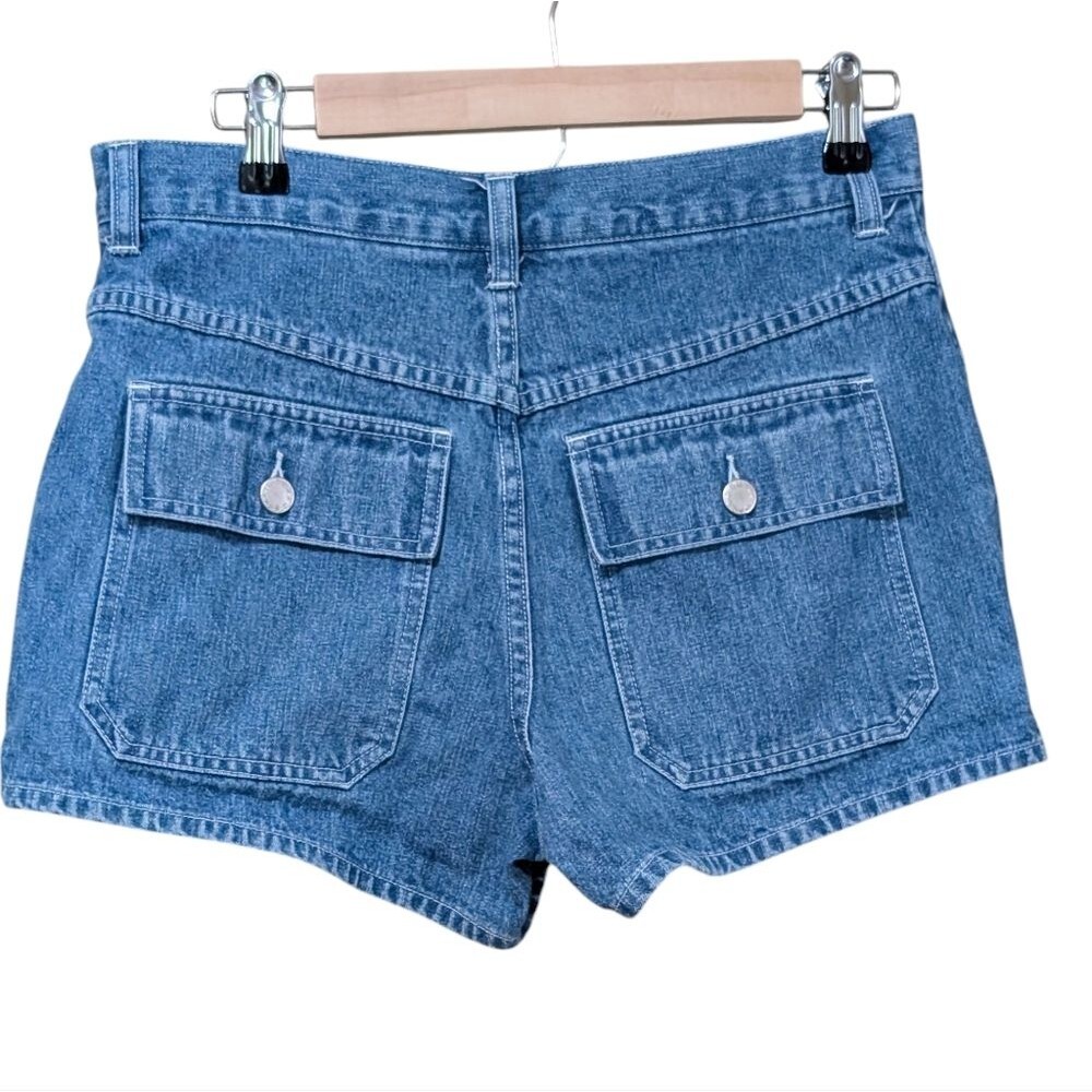 Vintage 90's Y2K Moda Int'l jean shorts flap pockets denim shorts cotton size 10